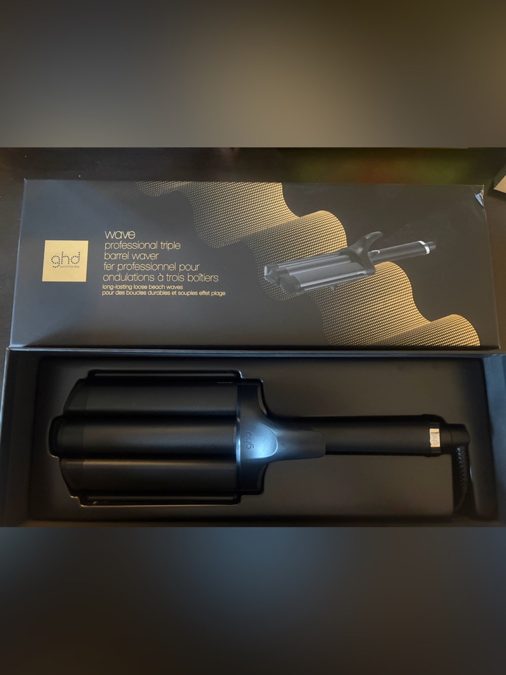 GHD Professional Triple Barrel Hair Waver in Black